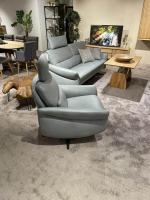 himolla - Sessel Cumurex 7270 Leder 22 Soft Nappa Jade Blau Gestell Metall Schwarz Pulverbeschichtet Mit Kopfstütze - 4