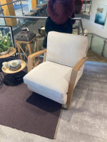 Natura - Sessel Karasu Stoff 0 Retro Bliss 02 Creme Beige Gestell Massivholz - 3
