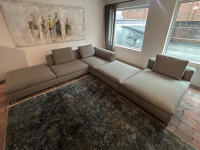 B&B Italia - Ecksofa Michel Club Stoff Super Aramis Stein Beige Füße Bronzefarben - 5