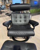 Stressless - Sessel Erik L Leder Cori Black Schwarz Gestell Signature Metall Schwarz Matt Inklusive Hocker - 8