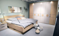 Disselkamp - Schlafzimmer Chicago Balkeneiche Furniert Und Lack Taupe Grau Inklusive LED Beleuchtung - 7