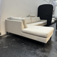 COR - Ecksofa Conseta Bezug Stoff 8081 Muschel Grau Schmalfüße Anthrazit inklusive Kopfstütze - 4