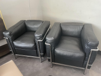 Cassina - Sessel LC2 Leder X 606 Grafite Schwarz Gestell Verchromt - 3