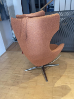 Leolux - Sessel Caruzzo 662 100 Stoff Monza 27 Rost Braun Rot Gestell Pure Aluminium Poliert Inklusive Hocker - 4
