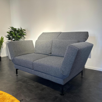 Brühl - Funktionssofa Moule Stoff 3650 96 Grau Kufe Schwarz Pulverbeschichtet Inklusive Drehsitz Beidseits - 4