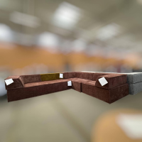 COR - Ecksofa Trio Stoff 9041 Malve Rosa 9040 Messinggelb Mit Stopp Gleitern - 2