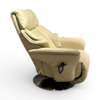 himolla - Sessel 7417 Easy-Swing Leder Longlife Auster Creme Tellerfuß Metall Edelstahloptik Inkl. 2-Motorische Aufstehhilfe - 5
