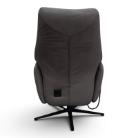 himolla - Sessel 7948 S Lounger M Leder 27 Leonessa Arctic Grau Sternfuß Metall Anthrazit Mit Motorischer Verstellung - 2