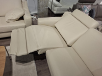 Hukla - Garnitur Sofastyle Leder BelVita Ecru Beige Metall Eckfuß 2 Sofas - 2