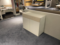 Hülsta - Kommode Multi R Lack Cremeweiß Absetzung Esche Natur Abdeckplatte Glas Cremeweiß - 4