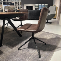 Girsberger - Sitzgruppe Stuhl Marel Und Bank Carim Leder Vitoria Ebony 2122 Dunkelbraun Braun Gestell Aluminium Schwarz - 3