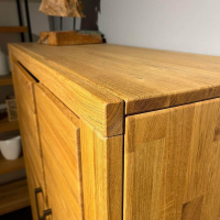 Natura - Highboard Farmingdale Oberfläche Natur Eiche Geölt Griffe Metall Schwarz - 6