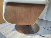 Stressless - Sessel Sam Wood Disc Leder Paloma 37 Fog Beige Holz Walnuss Motorische Verstellung - 7