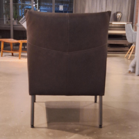 Bert Plantagie - Sessel Dalia Bezug Leder Timber LT0309 Cioccolate Schwarz Gestell Rundrohr Fein Struktur 100 Kohl Schwarz - 8