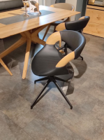 Voglauer - 4er-Set Stuhl V-Alpin Leder SAGP76 Schwarz Und SAGP78 Stone Grau Gestell Eiche Altholz - 3