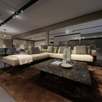 Poliform - Sofa Brera Stoff Kiala Champagne Beige Kernleder Castagna Braun Basis Nickel Matt Brown Braun Mit Kissen - 2