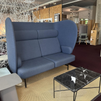 Fritz Hansen - Sofa Plenum Zweisitzer Stoff Capture 6001 Blau Gestell Metall Anthrazit Pulverbeschichtet - 6