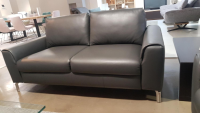 WK Wohnen - Sofa WK660 Venosa Zweisitzer Leder Montana Basalto Grau - 4