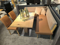 K+W - Eckbankgruppe Game IV Wildeiche Natur Furniert Lackiert Stoff 0985 72 Lightbrown 0925 72 Caramel Braun - 4