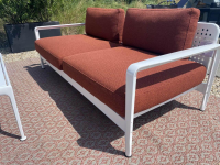 Knoll International - Gartensitzgruppe Schulz Kollektion Stoff Oasys Rust Braun Rot Gestell Und Rahmen Struktur Weiß Inklusive Kissen - 2