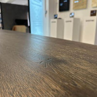 Janua - Tisch Basket BC 07 Platte Eiche Geräuchert Anthrazit Geölt Gestell Stahllasur Bronze Mit Kieselkante - 5