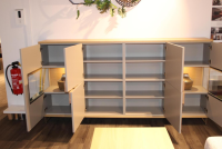 Rietberger Möbelwerke - Sideboard Lodano Lack Cashmere Eiche Sand mit Beleuchtung - 3