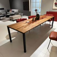 Janua - Ausziehtisch S600 Platte Eiche Geräuchert Natur Geölt Füße RAL 9005 Tiefschwarz Schwarz Pulverbeschichtet Matt - 6