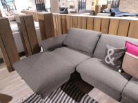 Global - Ecksofa Gotera Stoff Twice Dark Grey Grau Füße Chrom Glänzend Mit Teilmotorischer Schlaffunktion - 9