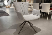 Draenert - 2er Set Armlehnstuhl Dexter Stoff Newport M150 Grau Sternfuß Metall Dunkelbronze Mit Gleitern - 7