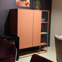 Contur - Highboard Catona C71 Lack Samtbeere 489 Rosa Tür 97 Pushbeschlag Inklusive Metall Sockelrahmen - 5