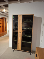 MCA Furniture - Kombivitrine Arezzo Wildeiche Geölt Glas Anthrazit - 5