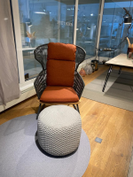 Weishäupl - Relaxsessel Denia Stoff 3 Ambra A04 Terra Rot mit Hocker Pouf - 6