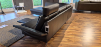 Erpo - Ecksofa CL 990 Leder 42.059 Anthrazit Füße Verchromt mit Fußablage - 3