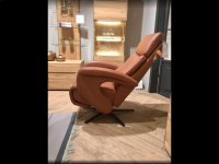 Global - Relaxsessel Comfort Sitz Konzept 4 Leder Credo Brandy Braun Sternfuß Metall Schwarz Pulverbeschichtet - 2