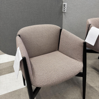 COR - 3er Set Stuhl Kagu 661 Stoff Rohi Onda Shrimp Grau Rosa Gestell Esche Massiv Dunkel Lackiert - 3