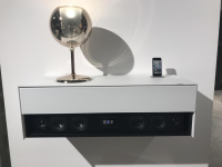 Spectral Smart Furniture - Medienmöbel Korpus Glas Weiß Satiniert mit Schublade und Docking Station - 2