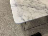 COR - Beistelltisch Pilotis Platte Rechteckig Marmor Arabescato Weiß Gestell Metall Verchromt - 4