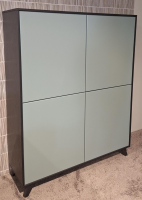 Rietberger Möbelwerke - Highboard Lotus Eiche Graphit Lack Agave Türkis - 11