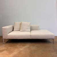 Walter Knoll - Recamiere Jaan Living 783 25 RA L Stoff Tonga 7615 Off White Beige Gestell Hochglanz Poliert Mit Kissen - 7