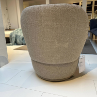 Blomus - Drehsessel Kuon Stoff Boucla Shitake Braun Beige Inklusive Pouf - 3