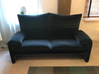 Cassina - Sofa Maralunga 675 06 Stoff Ortigia Cactus Dunkelgrün Füße Schwarz - 6