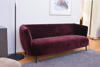 Rolf Benz - Sofa Elva SOB 300 Stoff 17.409 Schwarzrot Füße Schwarz - 2