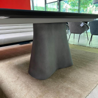 Walter Knoll - Esstisch Temno 5902 220x110 Eiche Massiv Geflammt Gestell Betonhohlkörper Inkl. Kunststoffgleiter - 2