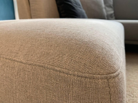 Rolf Benz - Corner sofa Cara 2020 fabric 14.162 stone gray shelf oak veneered runner steel umbra gray - 11