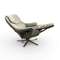 himolla - Sessel Himolla 7633 Malu Leder Longlife Rustika Sky Hellgrau Sternfuß Metall Edelstahl - 7