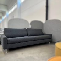 COR - Sofa Conseta Stoff 7146 Mittelgrau Bodenfrei Füße Metall Glänzend - 5