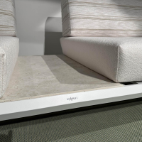 Solpuri - Outdoor Lounge Boom Stoff Diamond Pune Beige Gestell Aluminium Weiß Pulverbeschichtet Mit Keramikplatte Dekton - 10