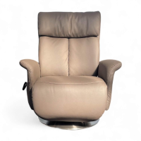 himolla - Relaxsessel 7727 Easy Swing Leder Longlife Rustika 24 Braun Drehteller Edelstahl 2 Motorig Mit Aufstehhilfe - 4