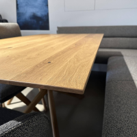 Koinor - Essgruppe S1250 T5005 Platte Massivholz Wildeiche Natur Bezug Stoff 20 Q2 Farbe Sky Grau Und Rain Grau - 11