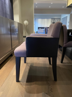 Promemoria - 4er-Set Sessel Isotta Large Leder Und Stoff Dunkelviolett Violett Füße Schwarz - 3